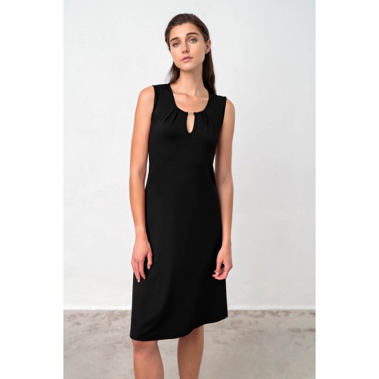 Vamp - Μονόχρωμο Αμάνικο Φόρεμα black 18489