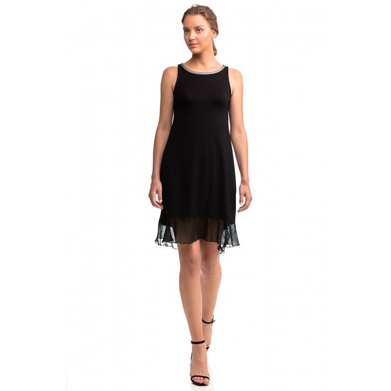 Vamp - Αμάνικο Φόρεμα με Βολάν black 14515